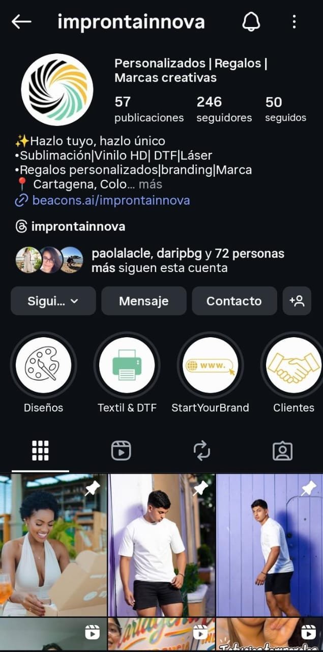 Instagram de Impronta Innova